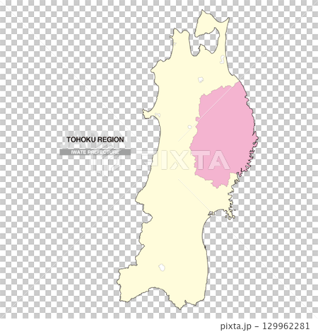 Map of Japan Tohoku Region Iwate Prefecture No Prefectural Borders 02 Map of Japan Tohoku Region Iwate Prefecture No Prefectural Borders 02 129962281