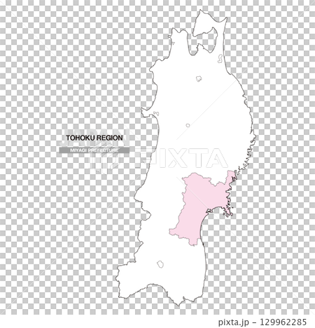 日本東北地區宮城縣地圖無縣界 01 日本東北地區宮城縣地圖無縣界 01 129962285