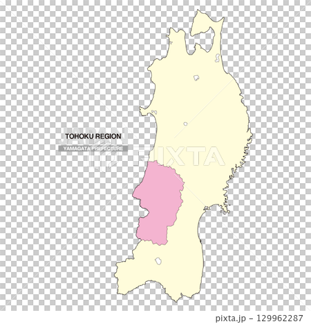 日本東北地區山形縣地圖無縣界 02 日本東北地區山形縣地圖無縣界 02 129962287