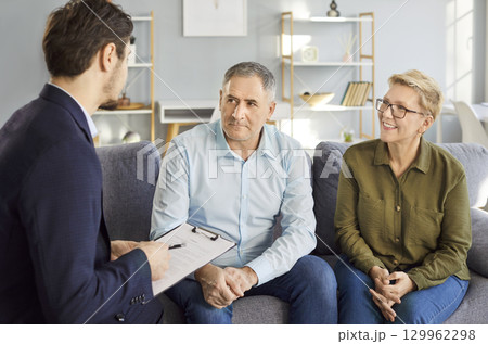 Consultant Meeting With Senior Clients In Office Consultant Meeting With Senior Clients In Office 129962298