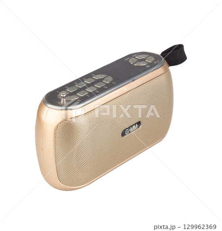 Retro Portable Radio Isolated on White Background Retro Portable Radio Isolated on White Background 129962369