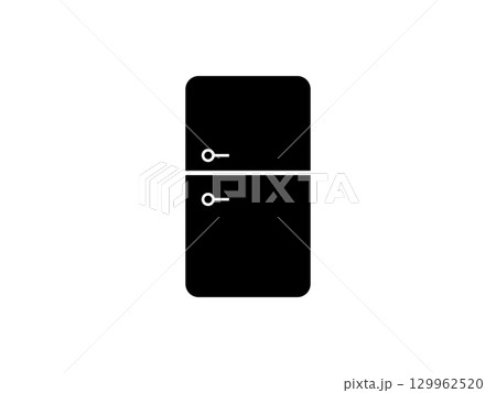 黒色の冷蔵庫のフラットアイコン 129962520