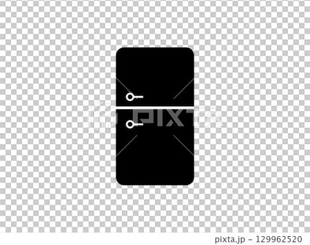 黒色の冷蔵庫のフラットアイコン 129962520