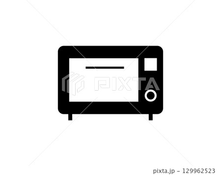 黒色の電子レンジのフラットアイコン 黒色の電子レンジのフラットアイコン 129962523