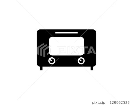 黒色のオーブントースターのフラットアイコン 129962525