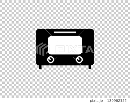 黒色のオーブントースターのフラットアイコン 129962525