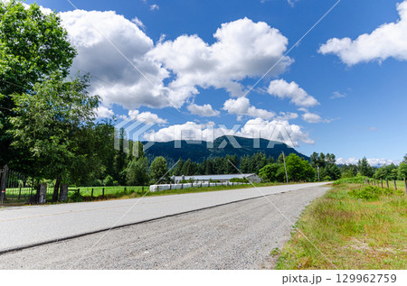 Spectacular view of Fraser Valley countryside around Mission, BC, Canada 129962759