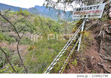 大分県中津市　県指定史跡「長岩城」 (豊前国)　石垣と曲輪の様子 129962796