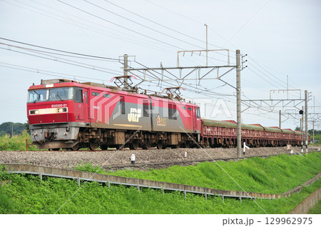 高崎線　岡部－本庄　JR貨物　EH500-21（仙台）　安中貨物 129962975