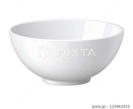 シンプルなボウル。食器。背景透過。AI生成画像。 129963033
