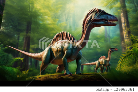Generative AI Spinosaurus dinosaur from the Mid Jurassic 129963361