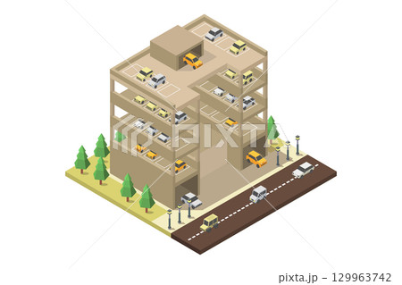 Isometric car parking 129963742
