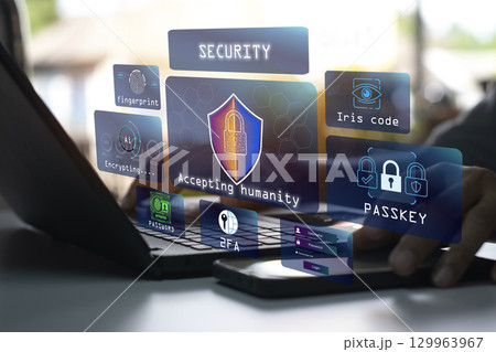 The concept of using Passkey instead of a code set for maximum security, biometric lock, accepting humanity. 129963967