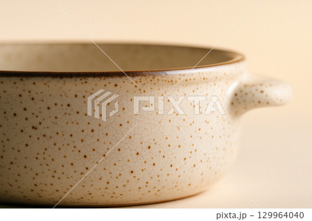 Speckled Stoneware Bowl With Crackle Glaze In Warm Neutrals 129964040