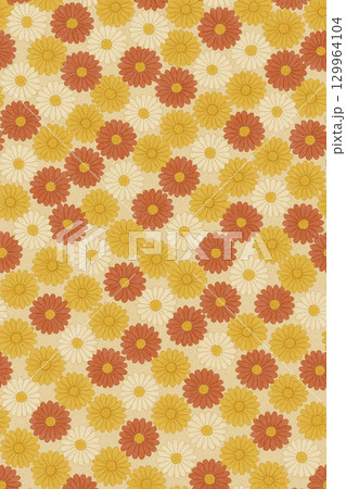 秋の花シリーズ：小菊の密集パターン（横長） 129964104