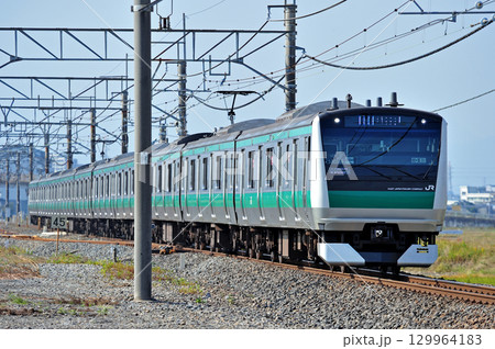 川越線　南古谷－指扇　JR東日本　E233系7000番台　130編成（川越） 129964183