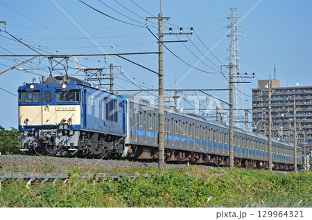 武蔵野線 東川口-東浦和 JR東日本 EF64-1031+小田急 4000形 4060編成 大宮入場 武蔵野線 東川口-東浦和 JR東日本 EF64-1031+小田急 4000形 4060編成 大宮入場 129964321
