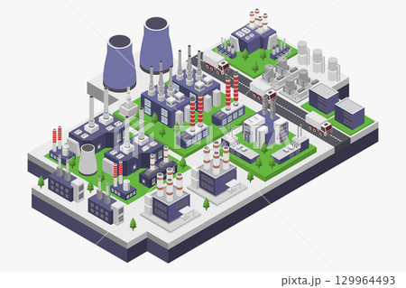 Isometric nuclear power plantのイラスト素材 [129964493] - PIXTA