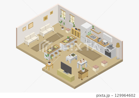 Isometric kitchen Isometric kitchen 129964602