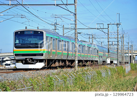 東北本線　栗橋ー東鷲宮　JR東日本　E231系1000番台　K-02編成（国府津） 129964723