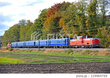 信越本線　磯部－安中　JR東日本　DD51-842+12系+DD51-888（高崎）　ハンドル訓練 129964789