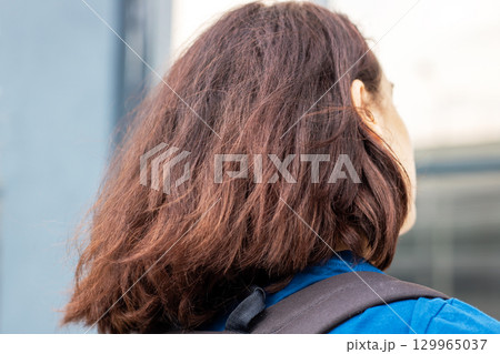 A CloseUp of Hair Captured with Beautiful Sunlight Highlights A CloseUp of Hair Captured with Beautiful Sunlight Highlights 129965037