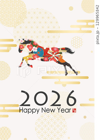 2026年午年年賀状 129965842