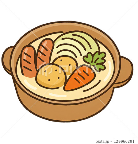 手描き風ポトフの切り抜きイラスト 129966291