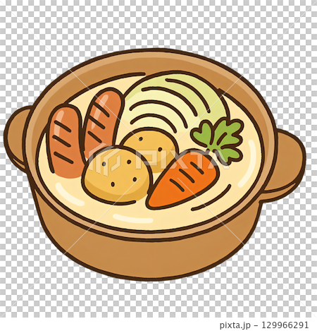 手繪濃湯插圖 129966291