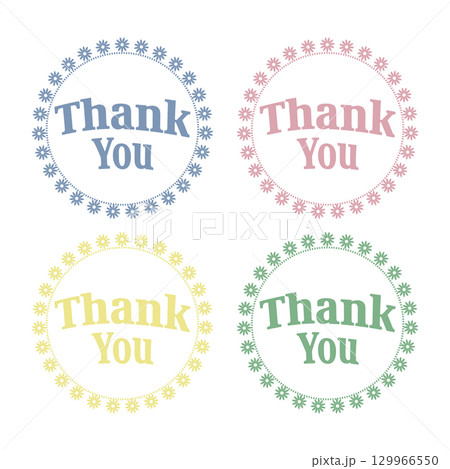 Thank You ロゴ 花リース くすみパステル4点セット 129966550