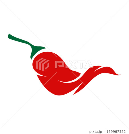 Hot Chili Peppers Logo Farm Garden Design Simple Illustration Symbol Template 129967322