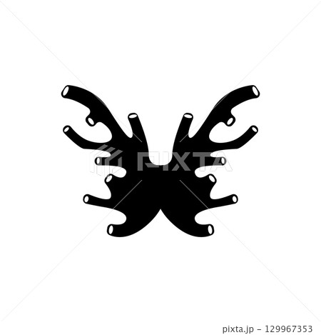 coral logo underwater seaweed plant simple template design marine decoration 129967353