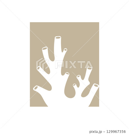 coral logo underwater seaweed plant simple template design marine decoration 129967356