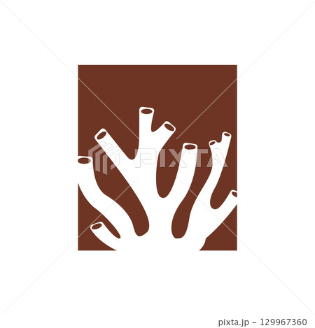 coral logo underwater seaweed plant simple template design marine decoration coral logo underwater seaweed plant simple template design marine decoration 129967360