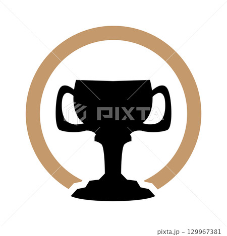 Championship Cup Trophy Logo Illustration Award Winner Template Design 129967381