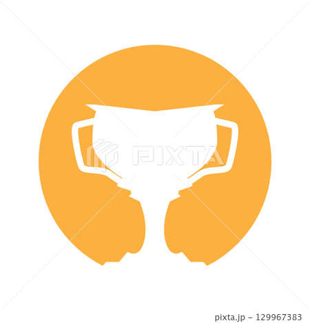 Championship Cup Trophy Logo Illustration Award Winner Template Design 129967383
