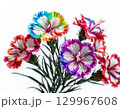 カラフルなカーネーションの花束 129967608