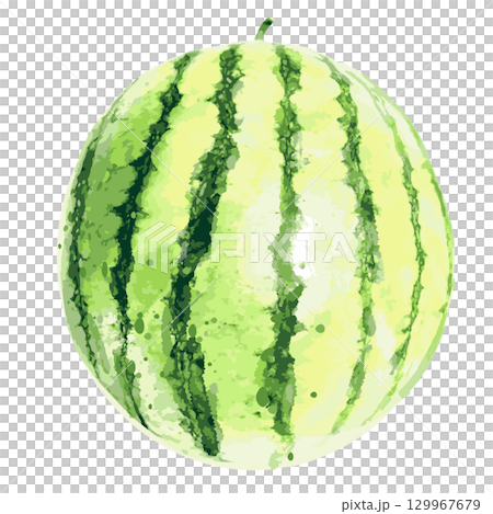 水彩で描いたスイカ 水彩で描いたスイカ 129967679