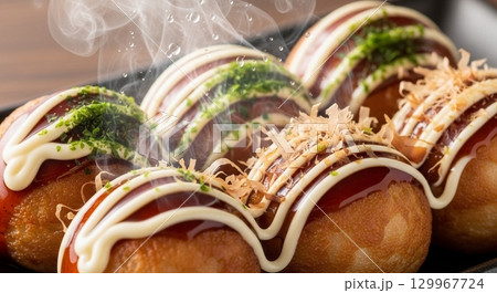 出来立てのたこ焼き 出来立てのたこ焼き 129967724