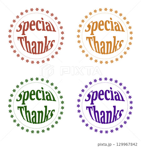 Special Thanks ロゴ 花リース 秋色4点セット（ボルドー・オレンジ・グリーン・パープル 129967842