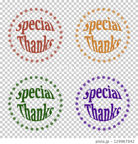 Special Thanks ロゴ 花リース 秋色4点セット（ボルドー・オレンジ・グリーン・パープル 129967842