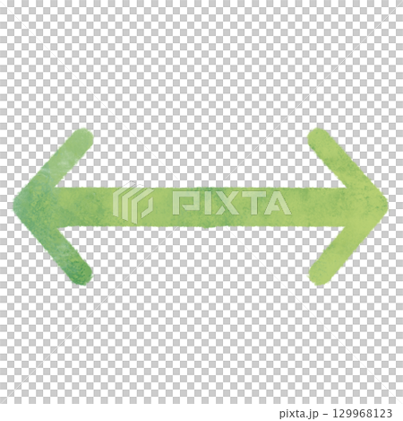 水彩風の緑色両方向矢印のイラスト 129968123