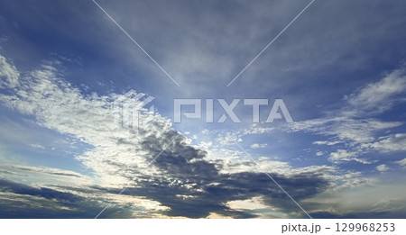 Dramatic Sky with Dynamic Cloud Formations Awe-Inspiring Atmospheric Beauty for Creative Projects 129968253