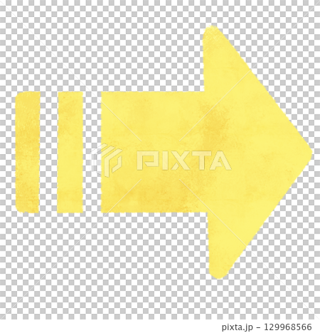 水彩風の黄色の誘導矢印のイラスト 129968566