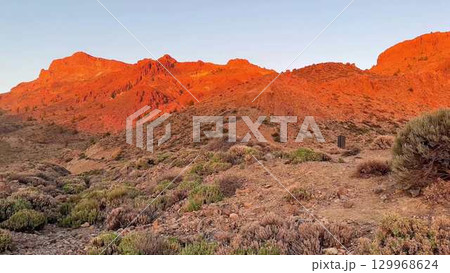 A Dramatic Sunset Over a Desert Landscape That Captivates the Soul and Inspires Adventure 129968624