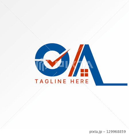 Logo design graphic concept creative premium vector stock image top initial OA font checklist roof house window home property exterior architect house Logo design graphic concept creative premium vector stock image top initial OA font checklist roof house window home property exterior architect house 129968859