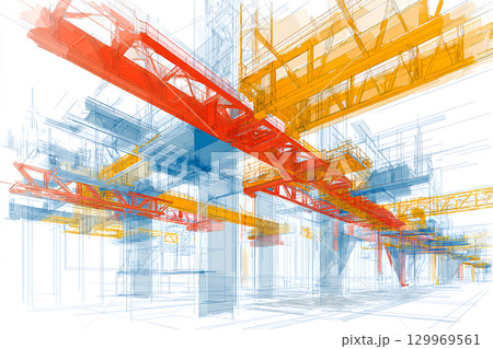 立体クレーンガーダーの挙動解析図のイメージパース 129969561