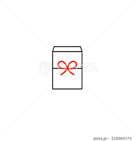 ポチ袋のカラーアイコン、素材、背景なし、イラスト 129969775