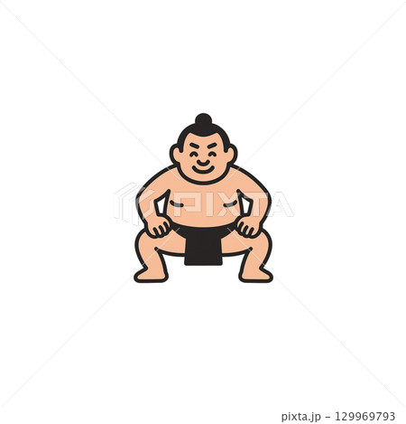 力士のカラーアイコン、素材、背景なし、イラスト、スポーツ 129969793