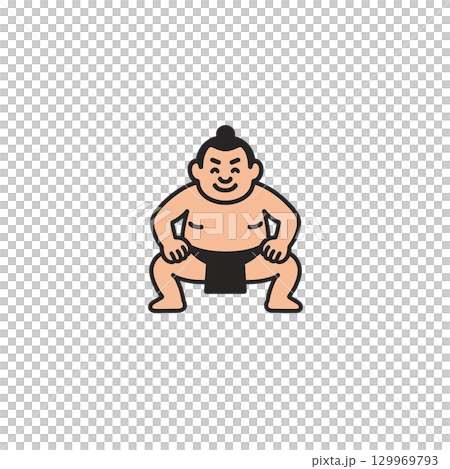 力士のカラーアイコン、素材、背景なし、イラスト、スポーツ 129969793